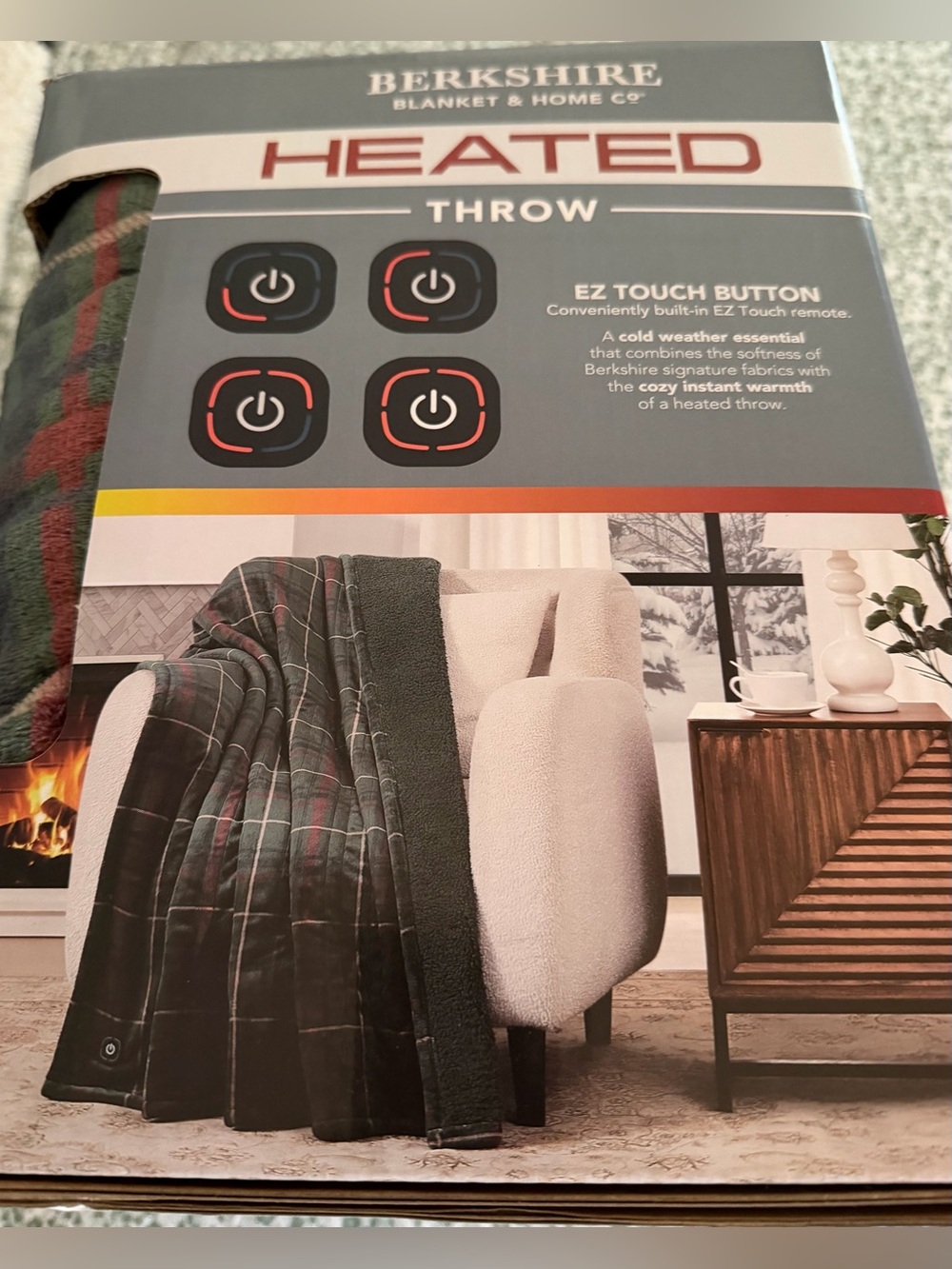 Berkshire Heated Throw - Velvetloft Plush Reverse to High Pile Fleece - NWT - Picture 4 of 7